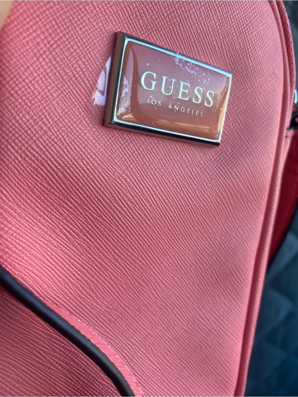 GUESS Coral Pink Crossbody Mini Phone Bag - Picture 2 of 4